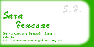 sara hrncsar business card